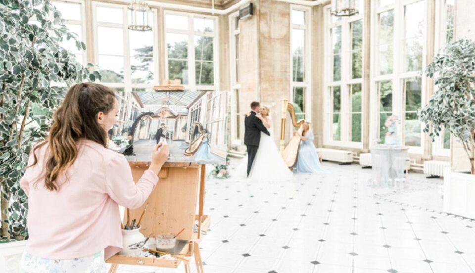 live wedding painter